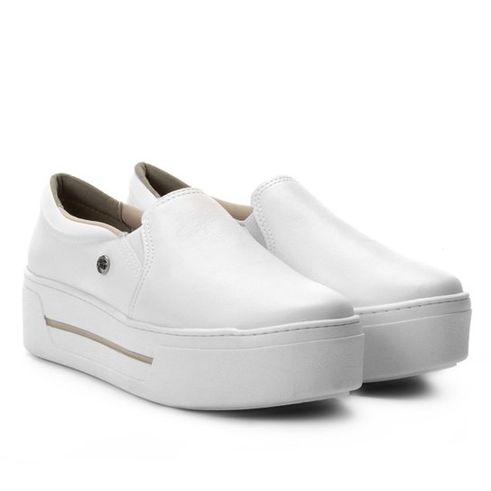 Slip On Flatform Via Marte Feminino - Branco