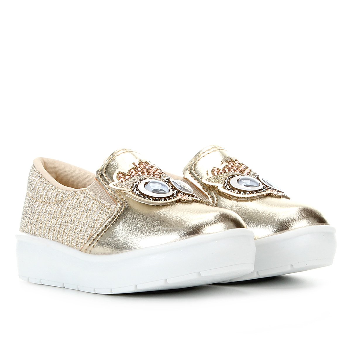 slip on infantil dourado