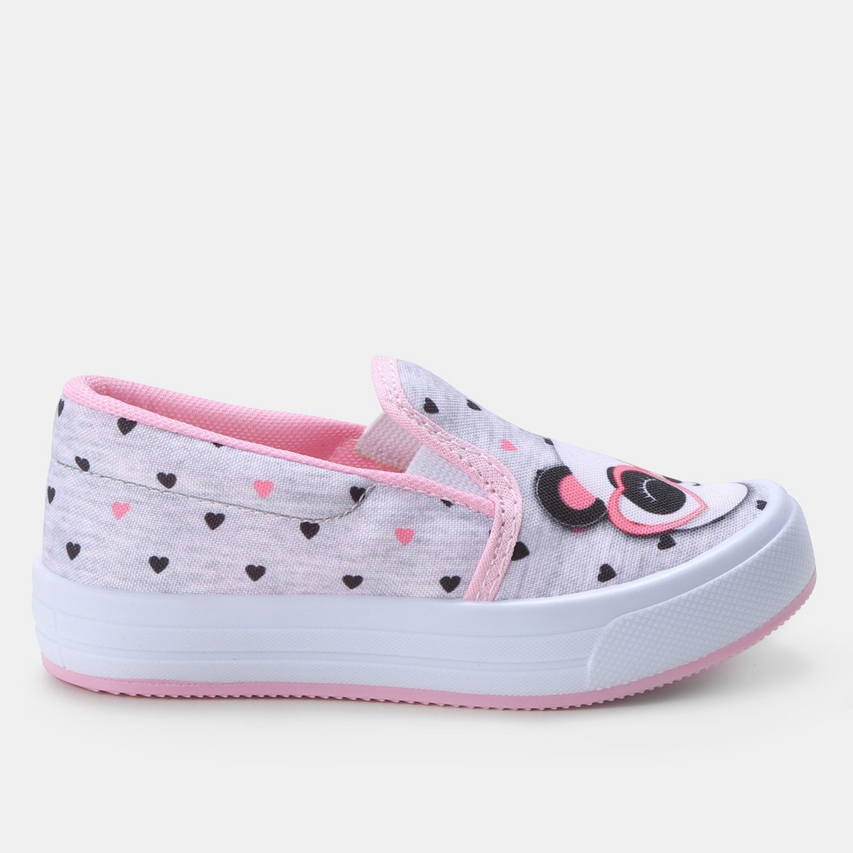 Slip On Infantil Kurz Panda Feminino - Cinza+Rosa Menor preço em Slip On Infantil Kurz Panda Feminino - Cinza+Rosa