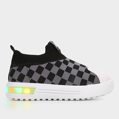 Slip On Infantil Molekinho Knit Led Menino - Masculino
