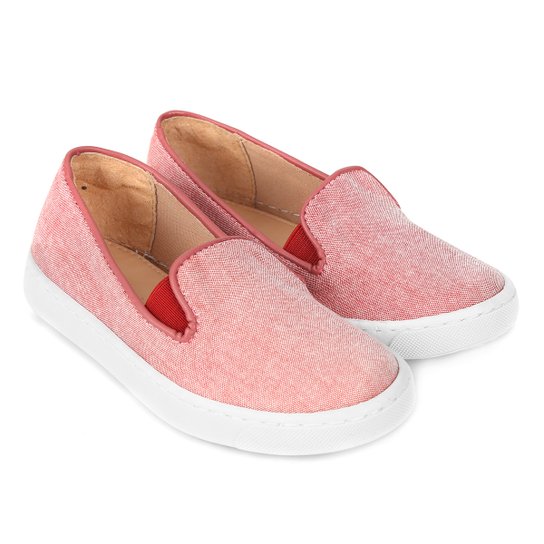 Slip On Infantil Shoestock Tecido Feminino - Rosa