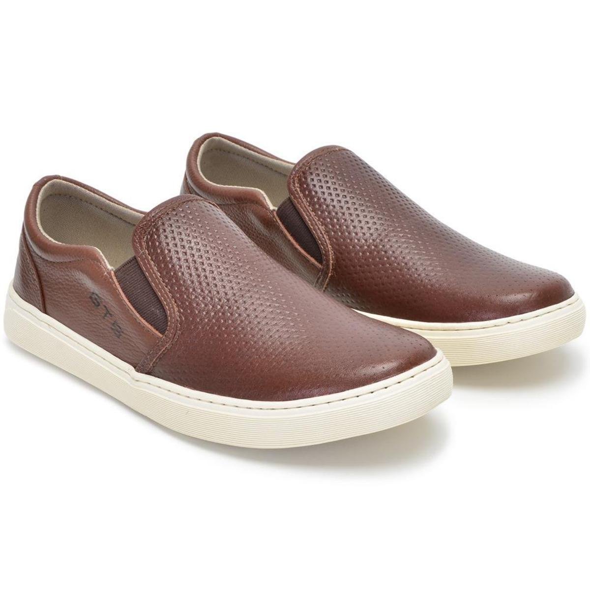 Slip On Masculino Iate Couro Tênis Sapatênis Sem Cadarço Elástico Calce Fácil Confortável Menor preço em Slip On Masculino Iate Couro Tênis Sapatênis Sem Cadarço Elástico Calce Fácil Confortável