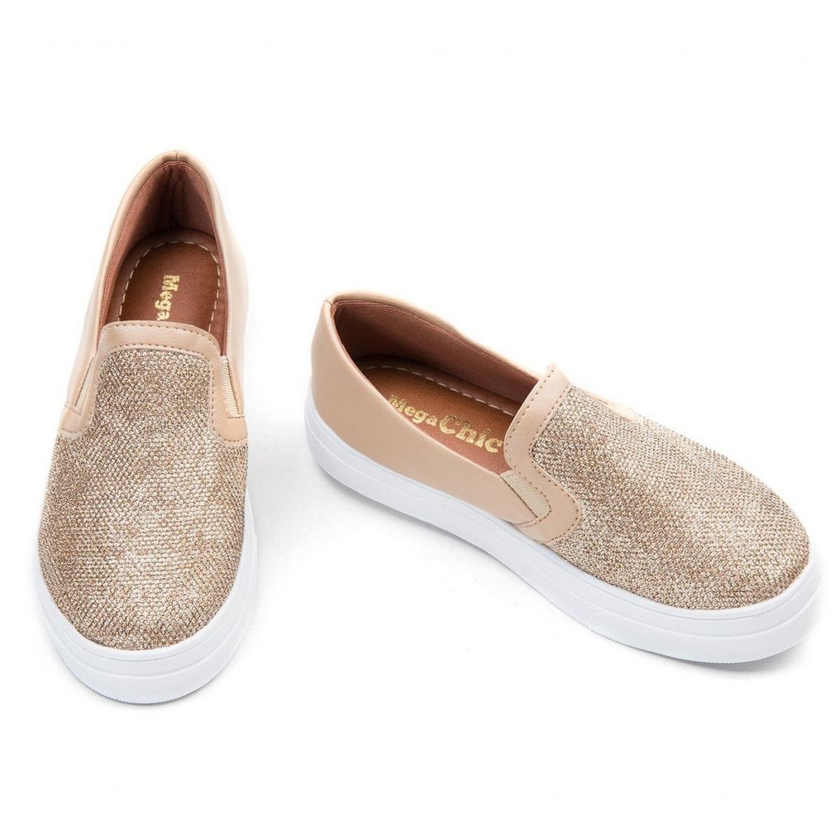 Tênis Slip On Infantil Menina Glitter Prata | SHOPESTILO