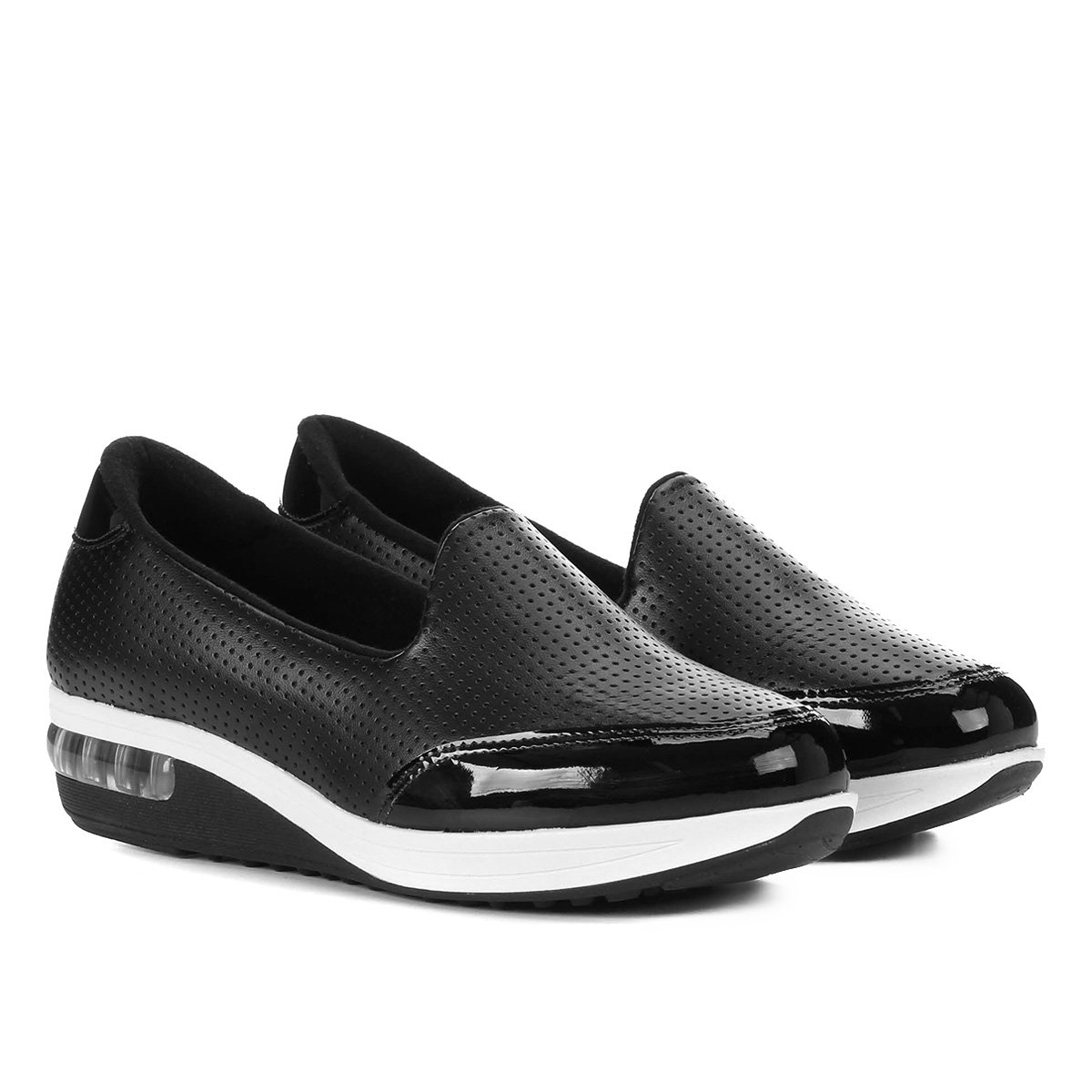 Slip On Modare Perfuros Feminino - Preto Menor preço em Slip On Modare Perfuros Feminino - Preto