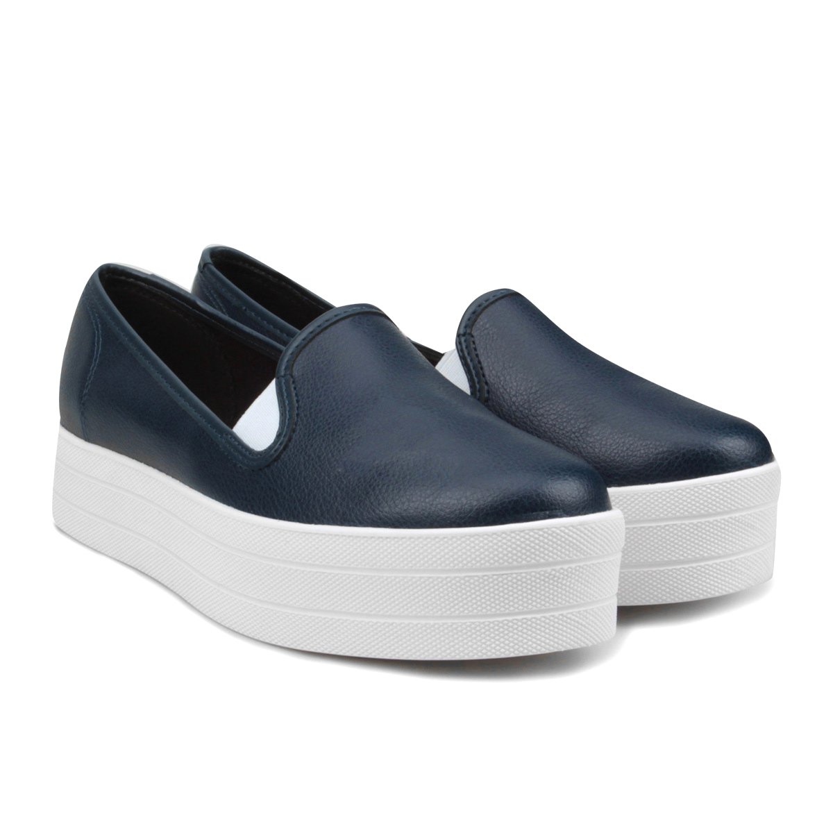 Slip On Moleca Caixa Alta Feminino - Marinho | Zattini