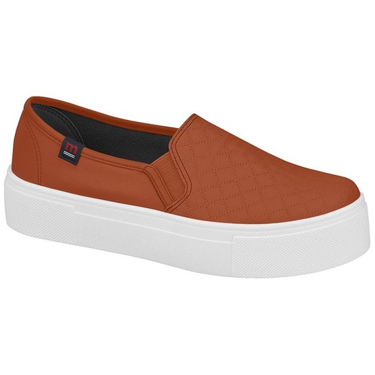 Slip On Moleca Flatform Feminina - Marrom