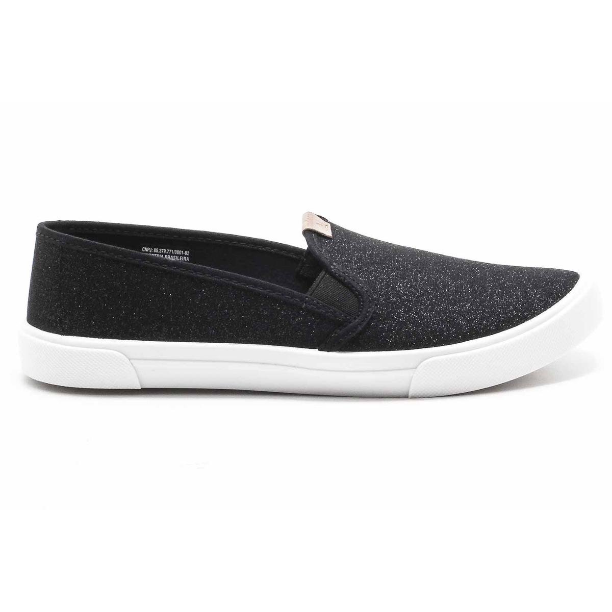 slip on preto brilho