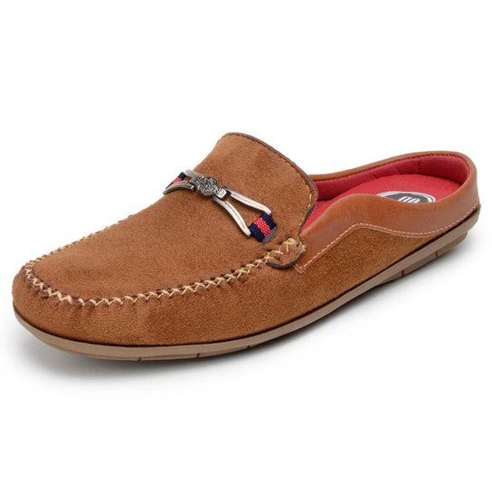 Slip On Mule Casual OP Santos Costura Manual e Fivela Caramelo - Caramelo