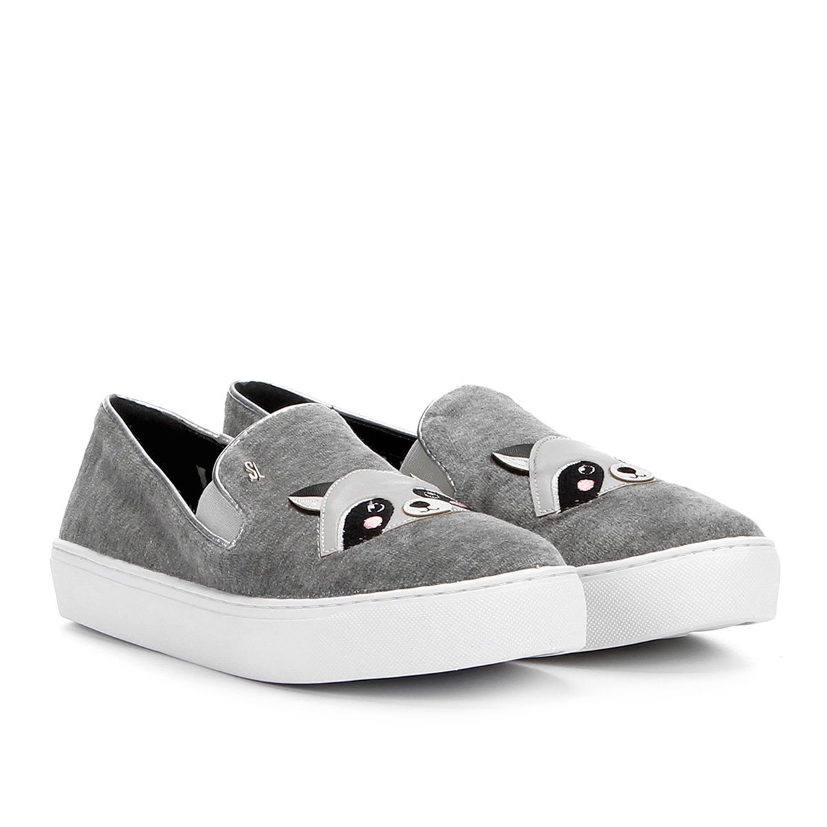 slip on santa lolla preto camurça
