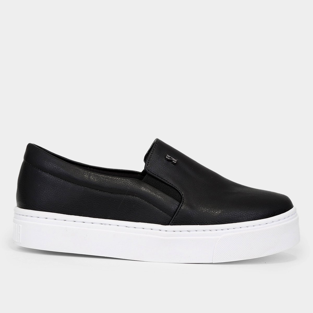 Tênis Feminino Tenis Santa Lolla Preto Couro Slip On Santa Lolla