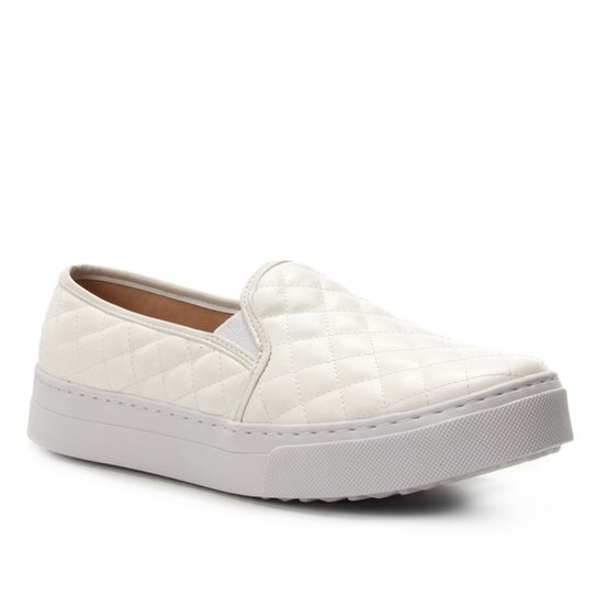 Slip On Shoestock Matelassê Feminino - Off White
