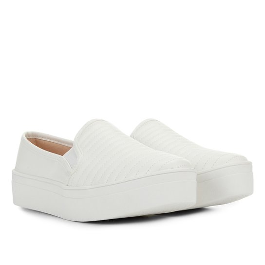 Slip On Somoda Caixa Alta Costuras Feminino - Branco