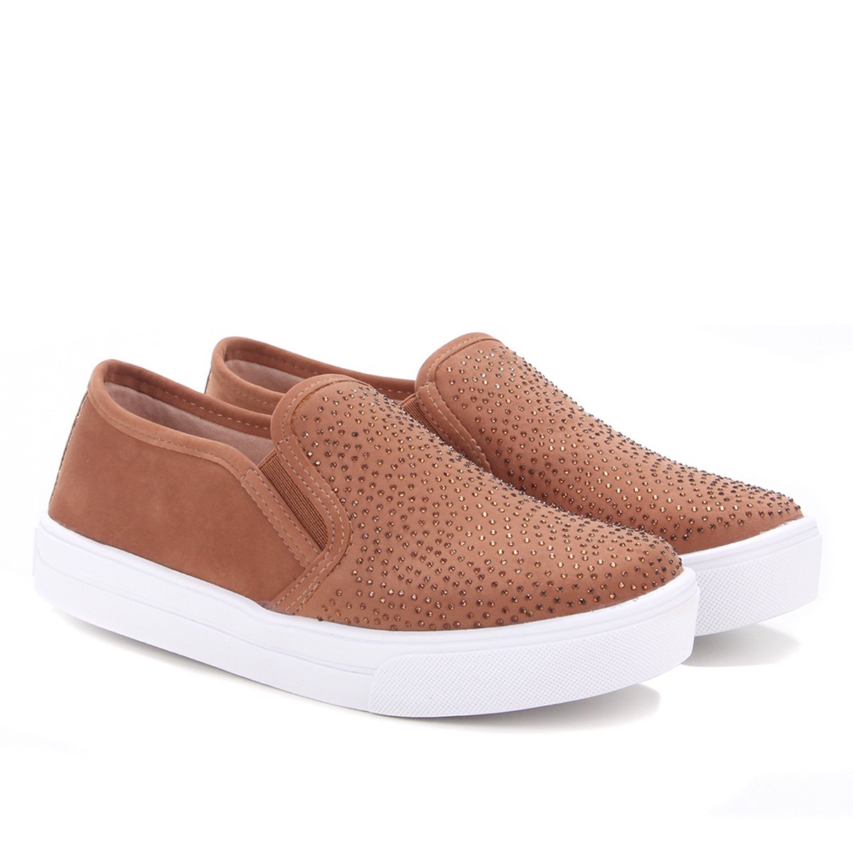 Slip On Somoda Sola Caixa Hotfix Brilho Feminino - Caramelo Menor preço em Slip On Somoda Sola Caixa Hotfix Brilho Feminino - Caramelo