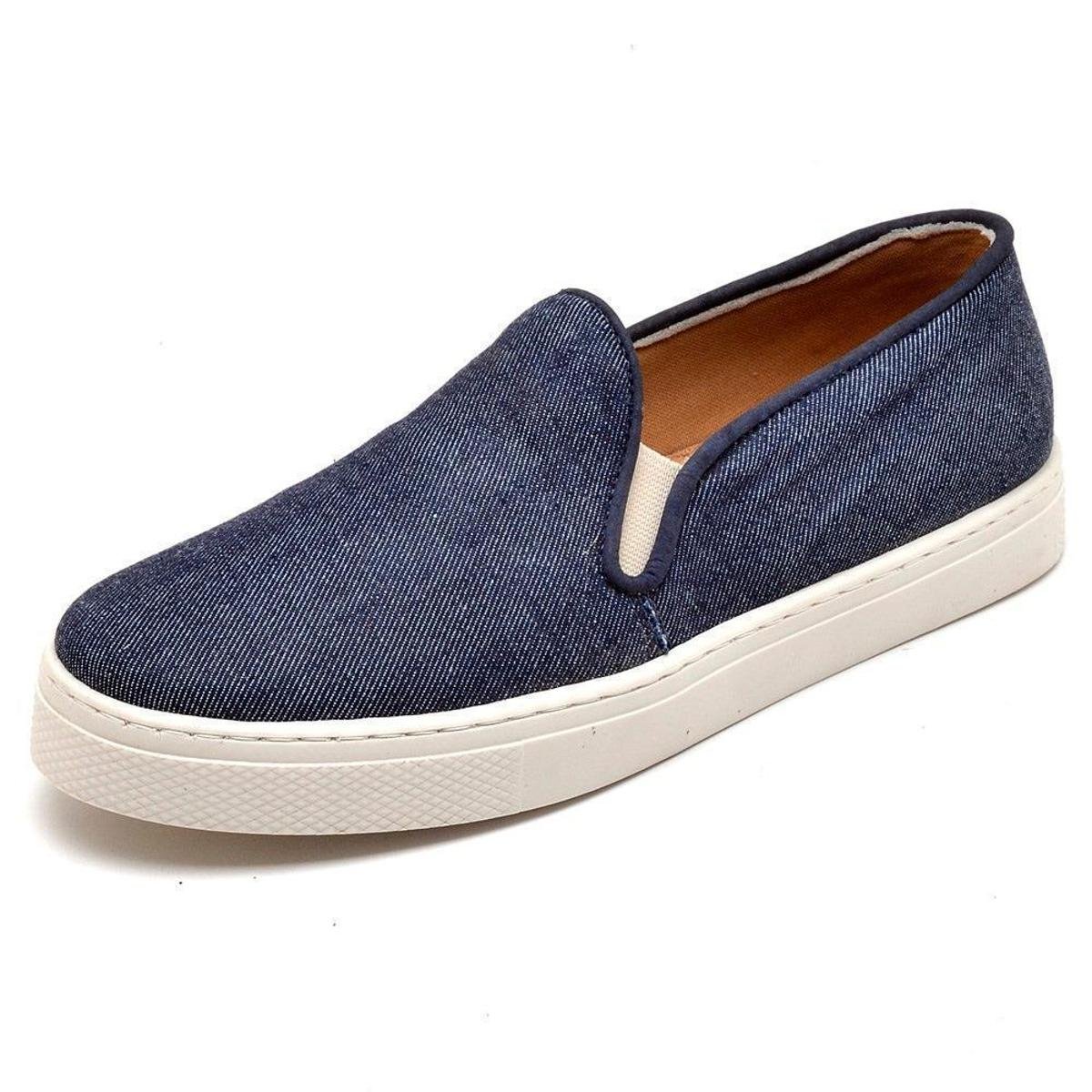 Slip On Tenis Slipper Couro Feminino Jeans Moderno Sola Borracha Palmilha Conforto Menor preço em Slip On Tenis Slipper Couro Feminino Jeans Moderno Sola Borracha Palmilha Conforto