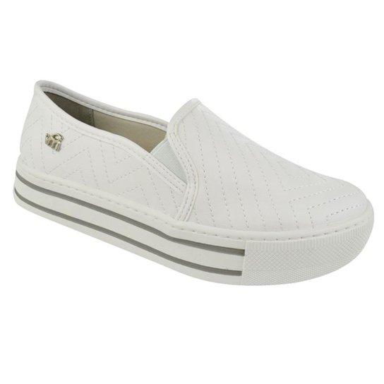 Slip On Via Marte Flatform Feminino - Branco