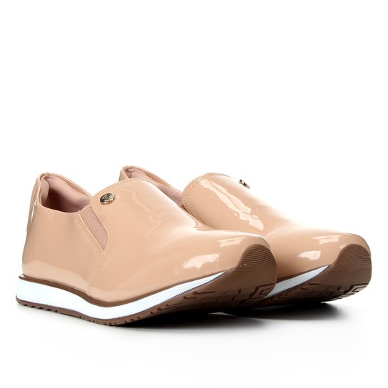 Slip On Via Uno Jogging Verniz Feminino - Nude