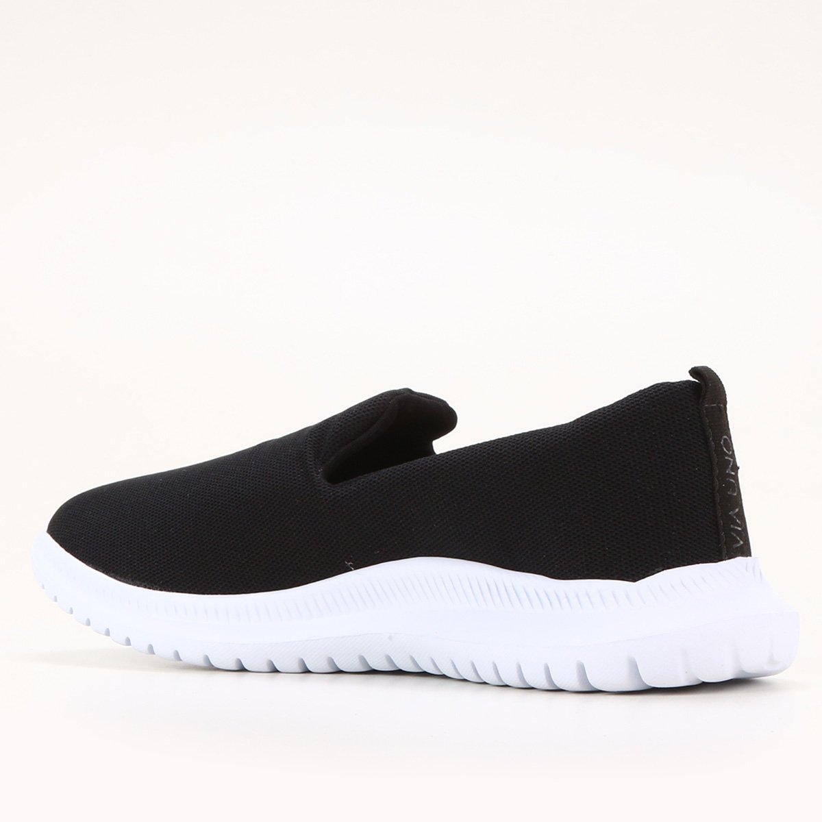 Tênis Casual Slip On Feminino Vazado Preto Via Uno