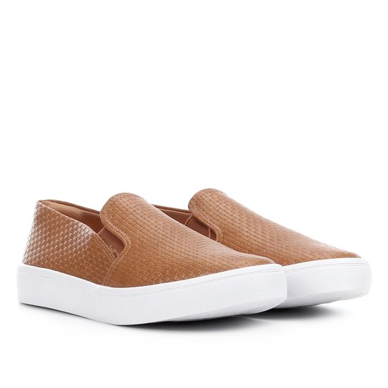 Slip On Via Uno Tressê Feminino - Caramelo