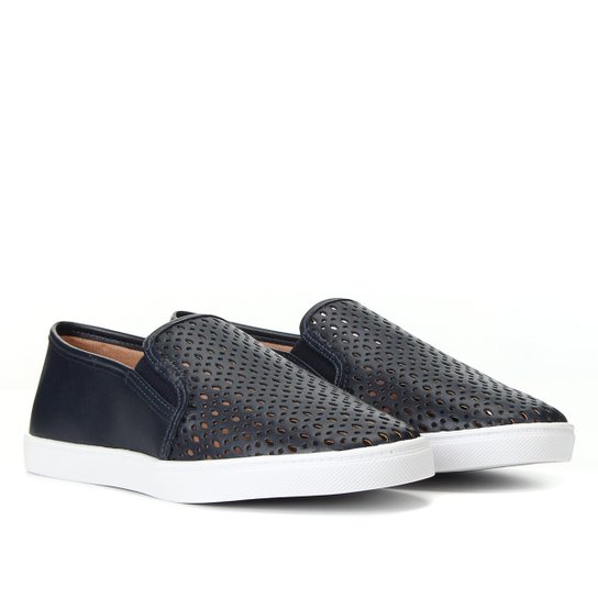 Slip On Via Uno Vazado Feminino - Marinho
