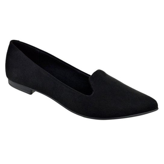 Slipper Feminino Bico Fino Camurça Beira Rio - Preto