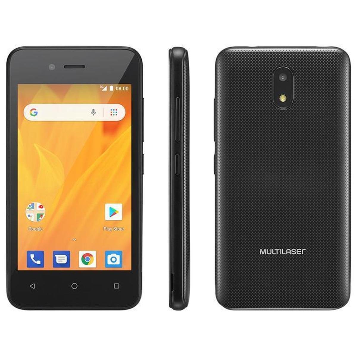 Smartphone Multilaser MS40G 8GB 3G - 512MB RAM 4” Câm. 5MP + Câm. Selfie 2MP - Preto Menor preço em Smartphone Multilaser MS40G 8GB 3G - 512MB RAM 4” Câm. 5MP + Câm. Selfie 2MP - Preto