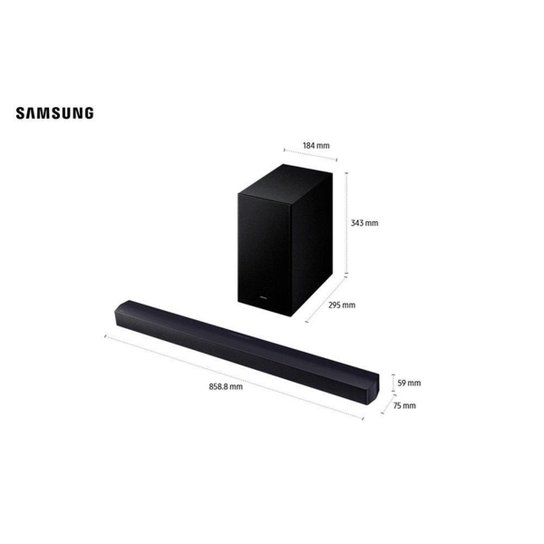 Soundbar Samsung HW-B450F 2.1 Canais, com Subwoofer, Dolby Audio, Bluetooth, Preta - HW-B450F/ZD