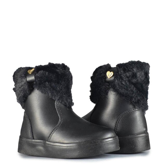 SUA CIA Bota Infantil Sua Cia Mini Feminina 7070.00788 NAPA SOFT PRETO 24