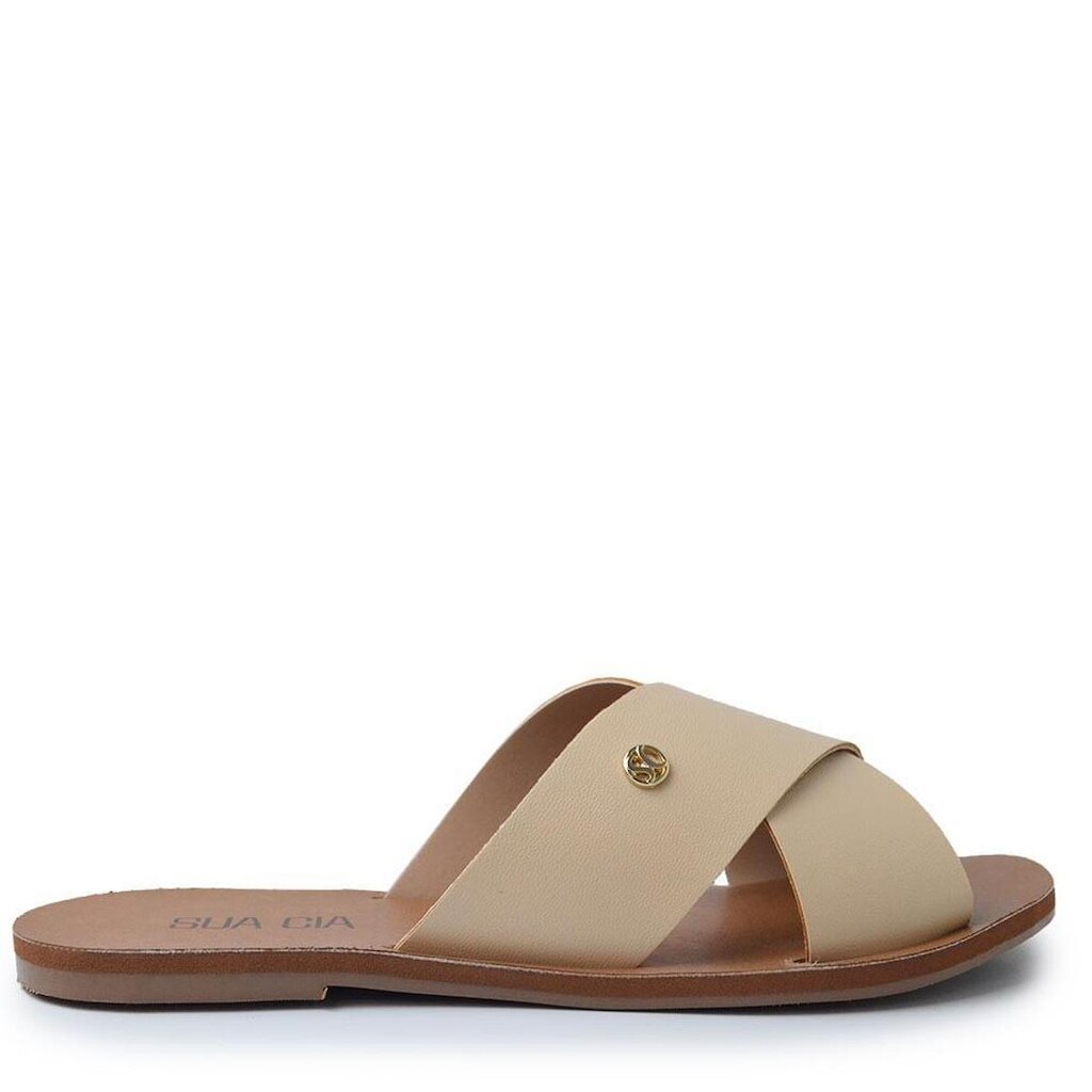 SUA CIA Sandália Rasteira Sua Cia Feminina 8395.16144 METAL LIGHT GOLD 35
