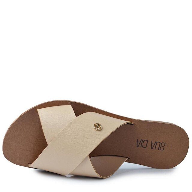 SUA CIA Sandália Rasteira Sua Cia Feminina 8395.16144 METAL LIGHT GOLD 35