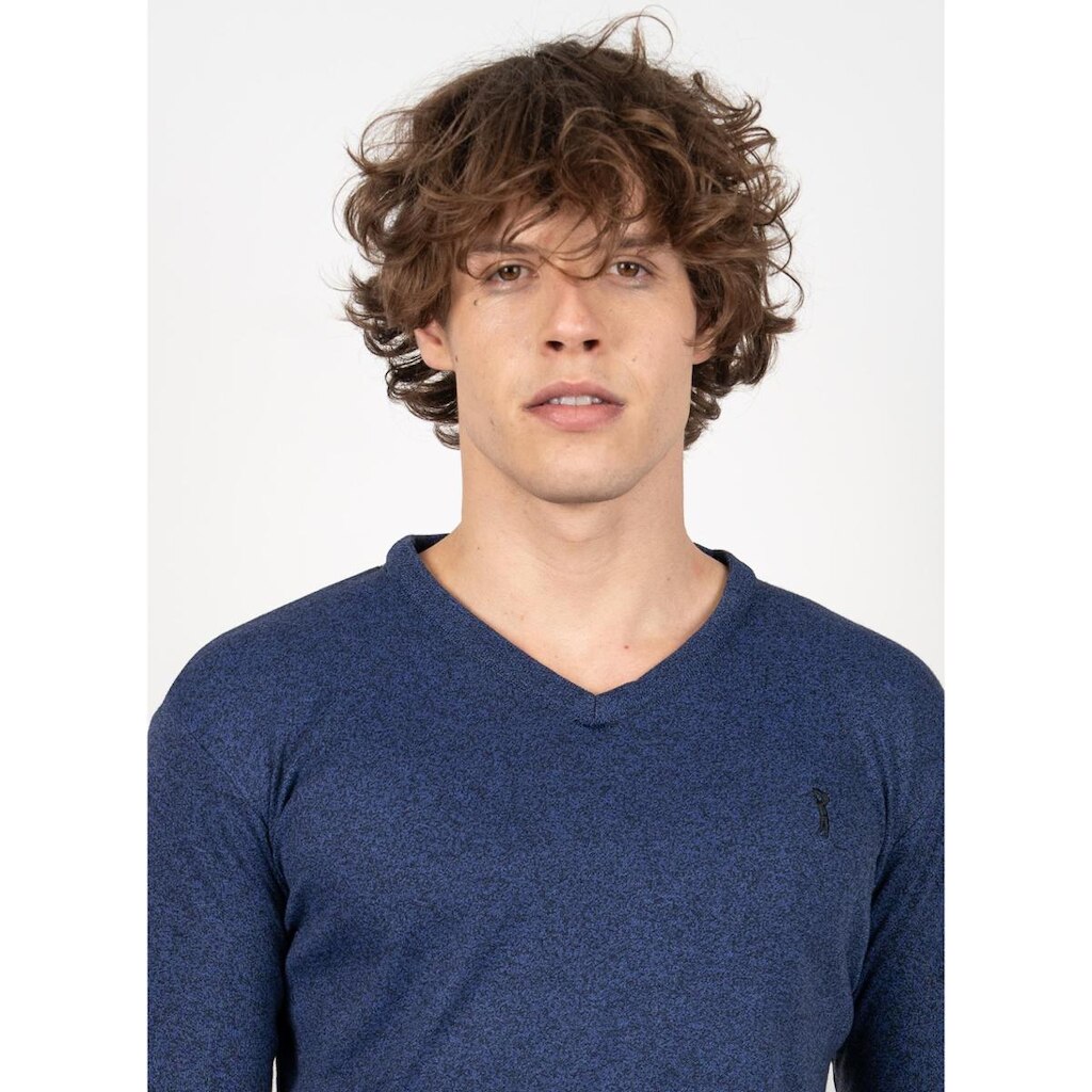 Suéter Aleatory Gola V New Frame Azul Jeans