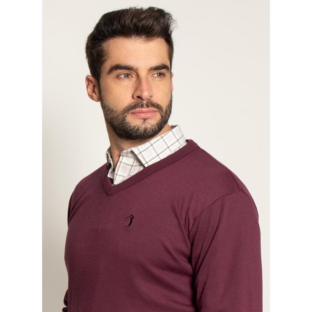 Suéter Aleatory Gola V New Frame Vinho