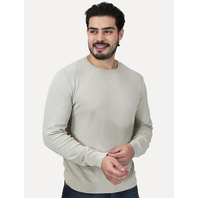 Suéter Calvin Klein Jeans Masculino Crewneck Tricot Patch Reissue Logo Off White