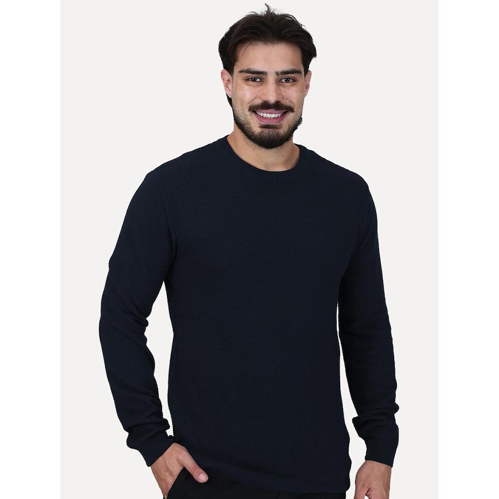Suéter Calvin Klein Jeans Masculino Tricot Careca Ponto Links Azul Marinho