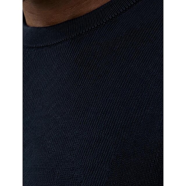 Suéter Calvin Klein Jeans Masculino Tricot Gola Careca Liso Azul Marinho