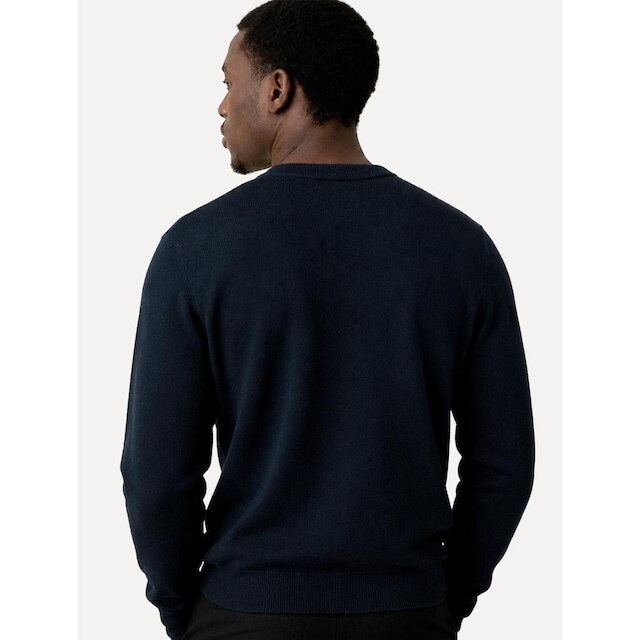 Suéter Calvin Klein Jeans Masculino Tricot Gola Careca Liso Azul Marinho