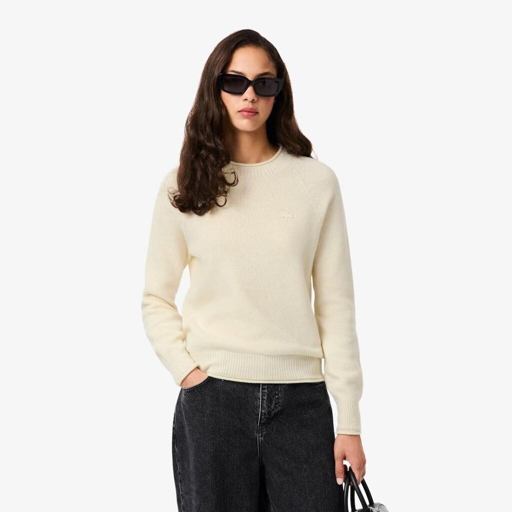 Suéter de Lã Cardada de Malha 3D Lacoste Feminina