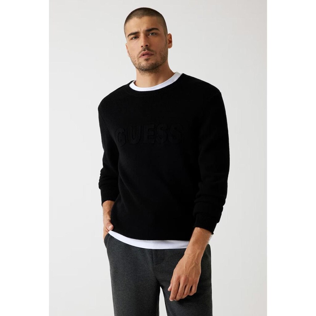 Suéter de Tricot Eco Logo Relevo Preto