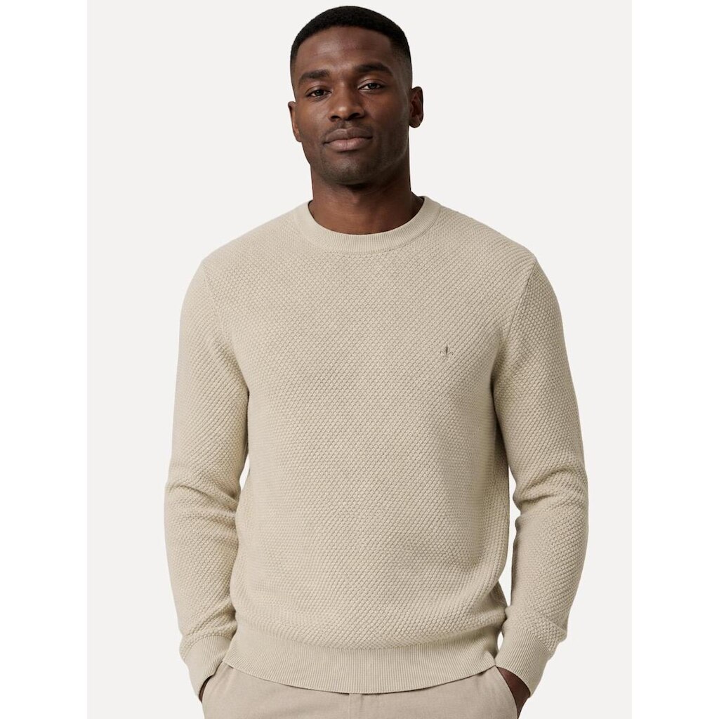 Suéter Dudalina Masculino Tricot Textura Favo Cáqui