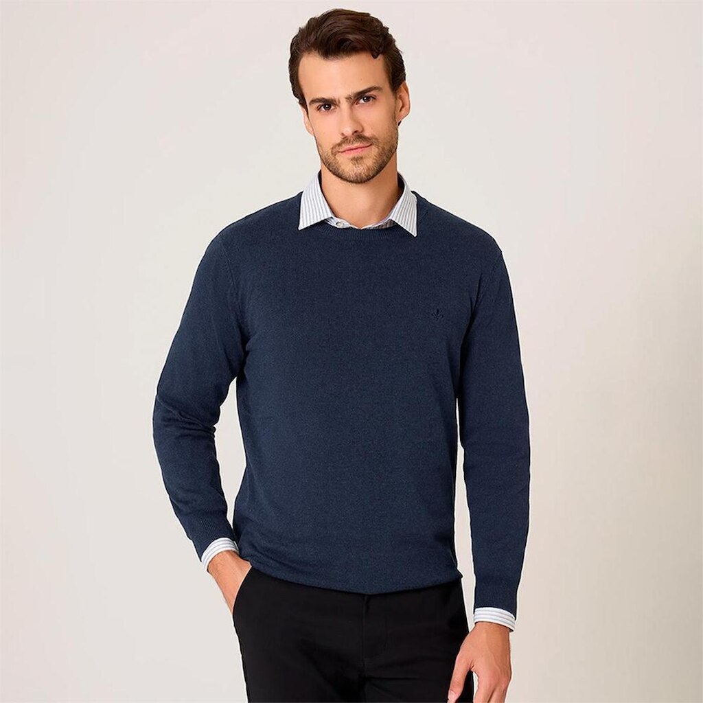 Suéter Dudalina Tricot Basic Melange Masculino
