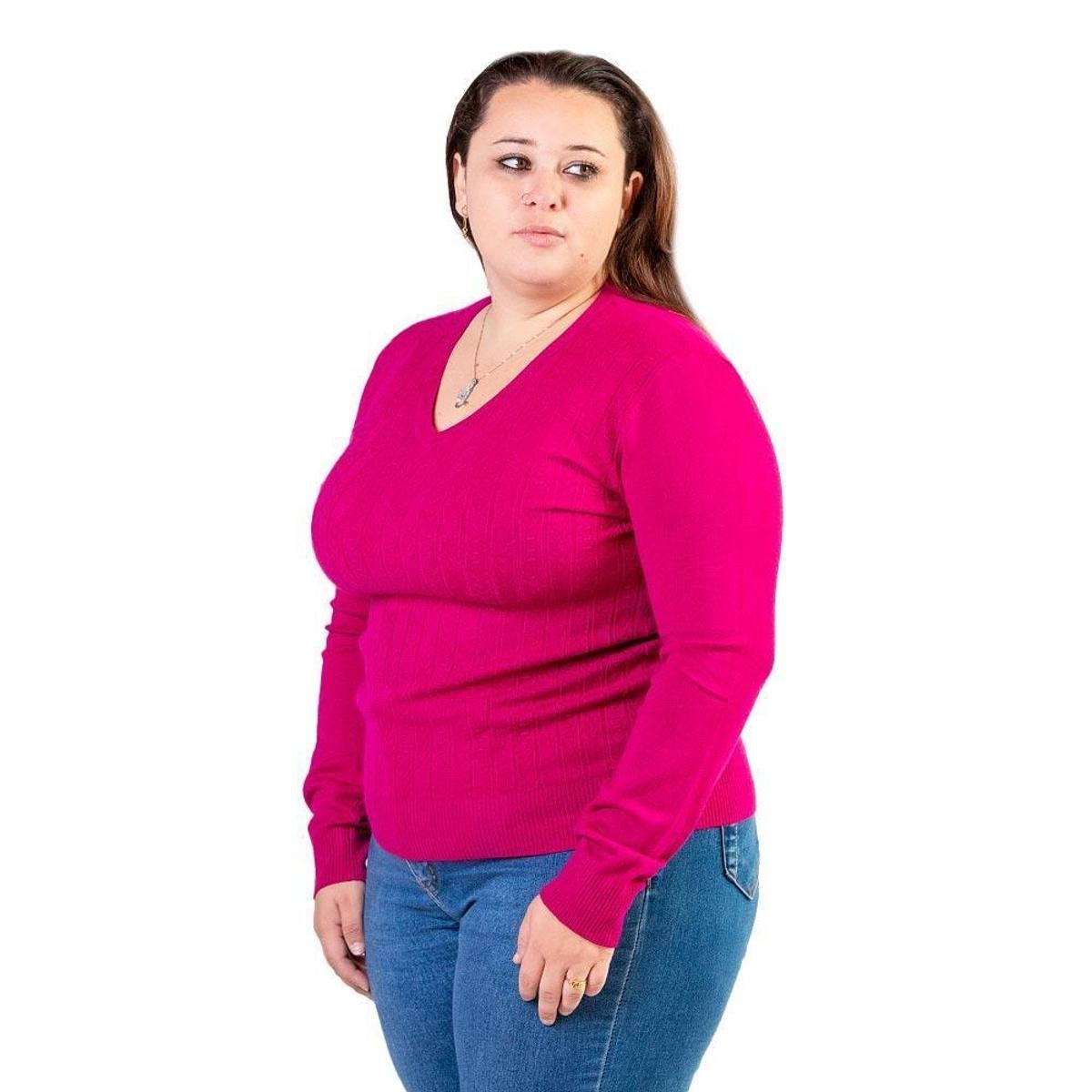 Suéter Feminino City Lady by Facinelli Plus Size 658100 Pink Zattini - Main Image