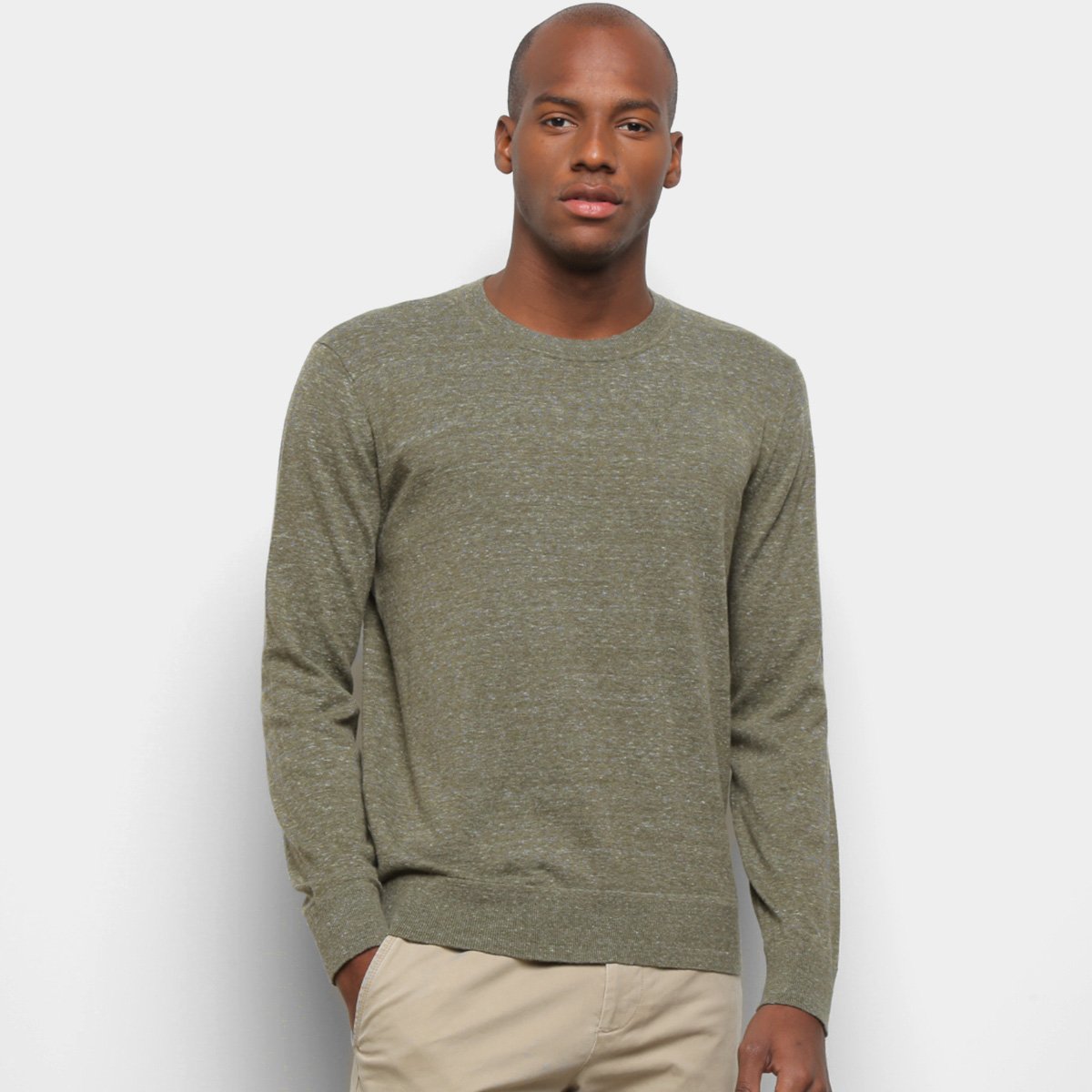 Suéter GAP Liso Masculino - Verde Menor preço em Suéter GAP Liso Masculino - Verde