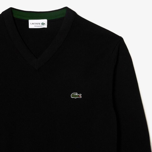 Suéter Lacoste de Algodão Orgânico com Gola V Masculino