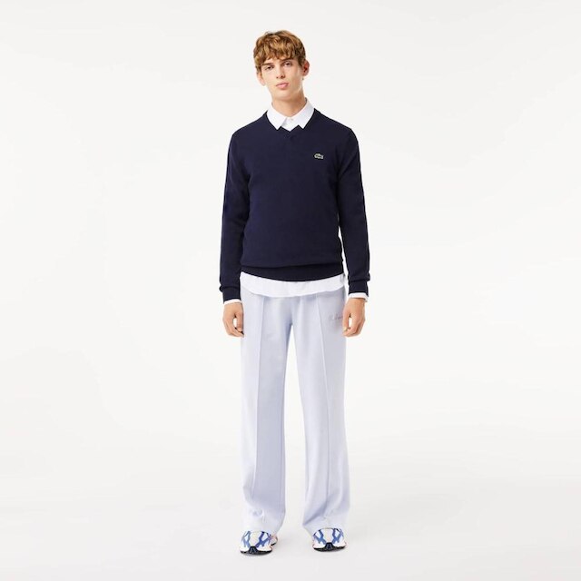 Suéter Lacoste de Algodão Orgânico com Gola V Masculino