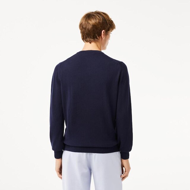 Suéter Lacoste de Algodão Orgânico com Gola V Masculino