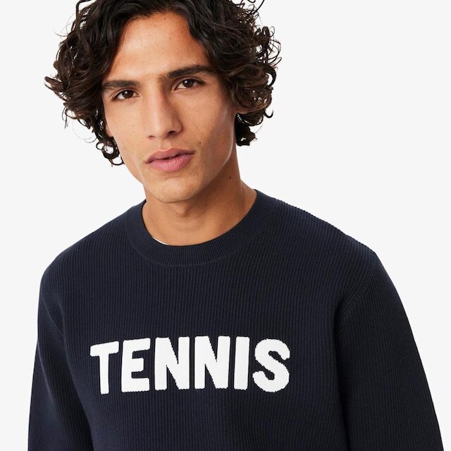 Suéter Lacoste Gola Careca Em Jacquard De Tênis Masculino