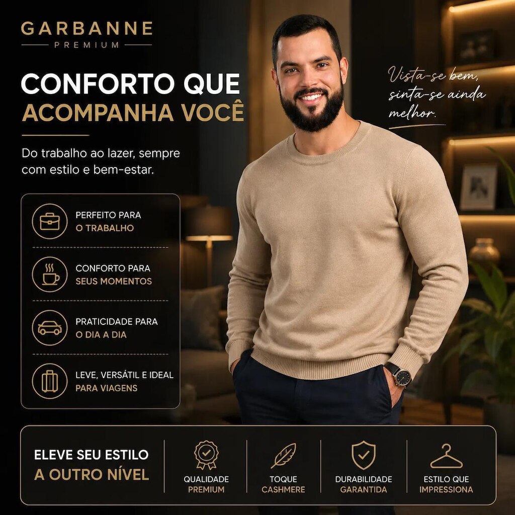 Sueter Masculino Garbanne Bege