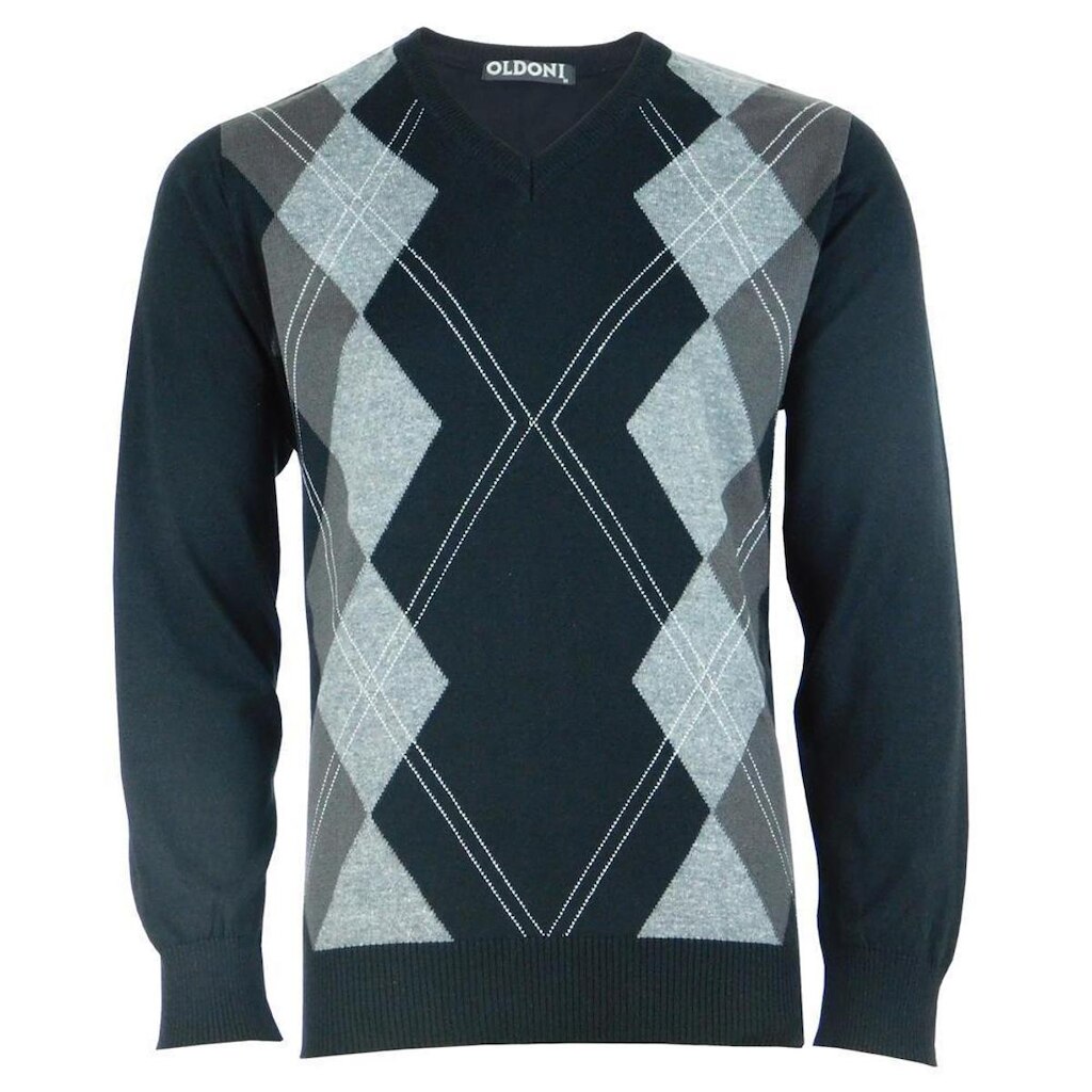 Suéter Masculino Malha Estampada Gola V Conforto Casual