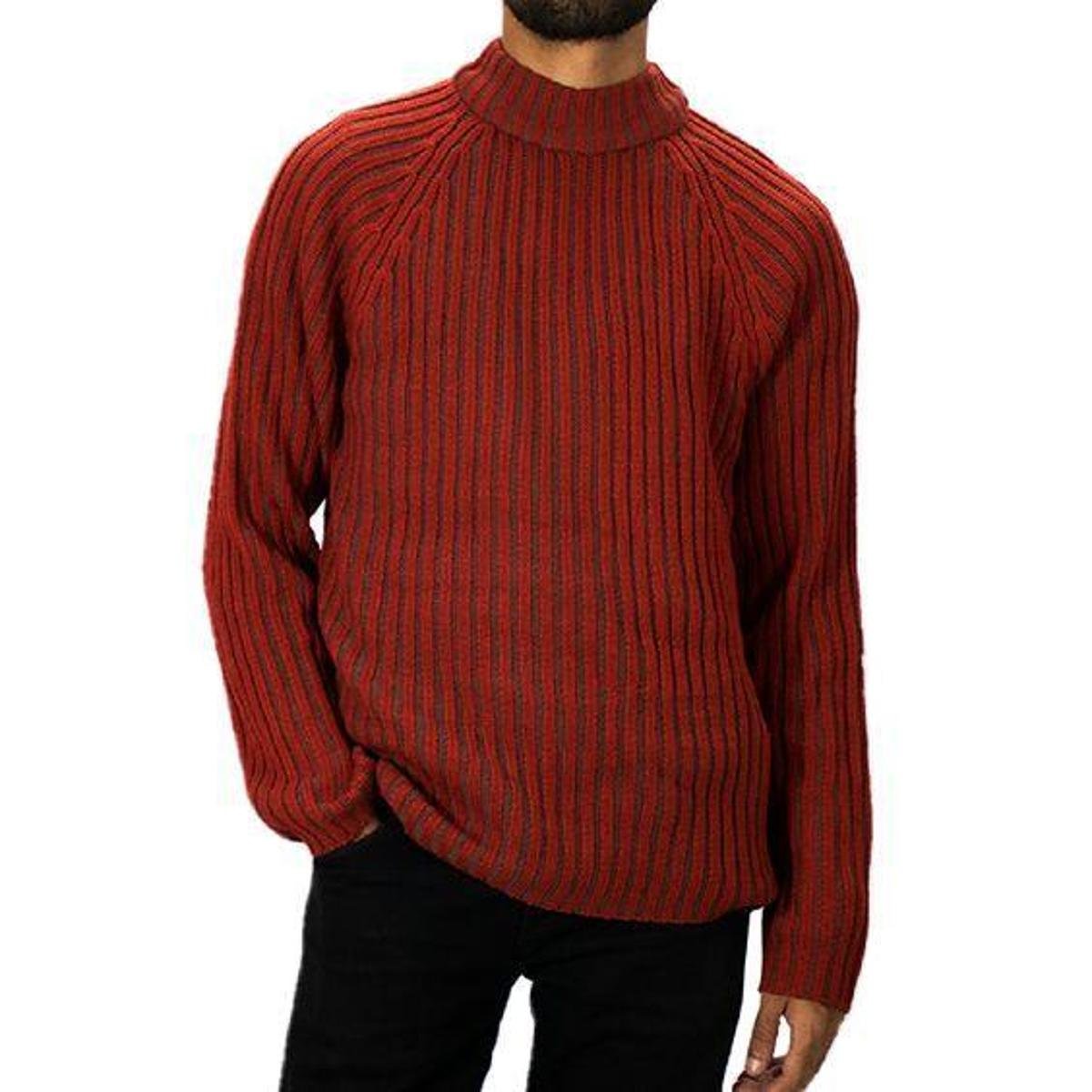 Suéter Masculino Pulôver Tricot Blusa Mescla Canelado Moda Menor preço em Suéter Masculino Pulôver Tricot Blusa Mescla Canelado Moda