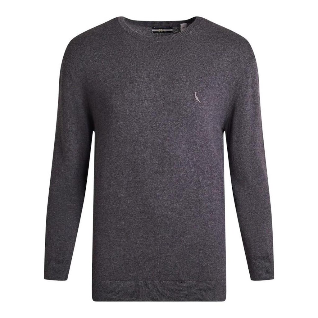 Suéter Reserva Gola Careca Tricot Masculino Cinza Escuro