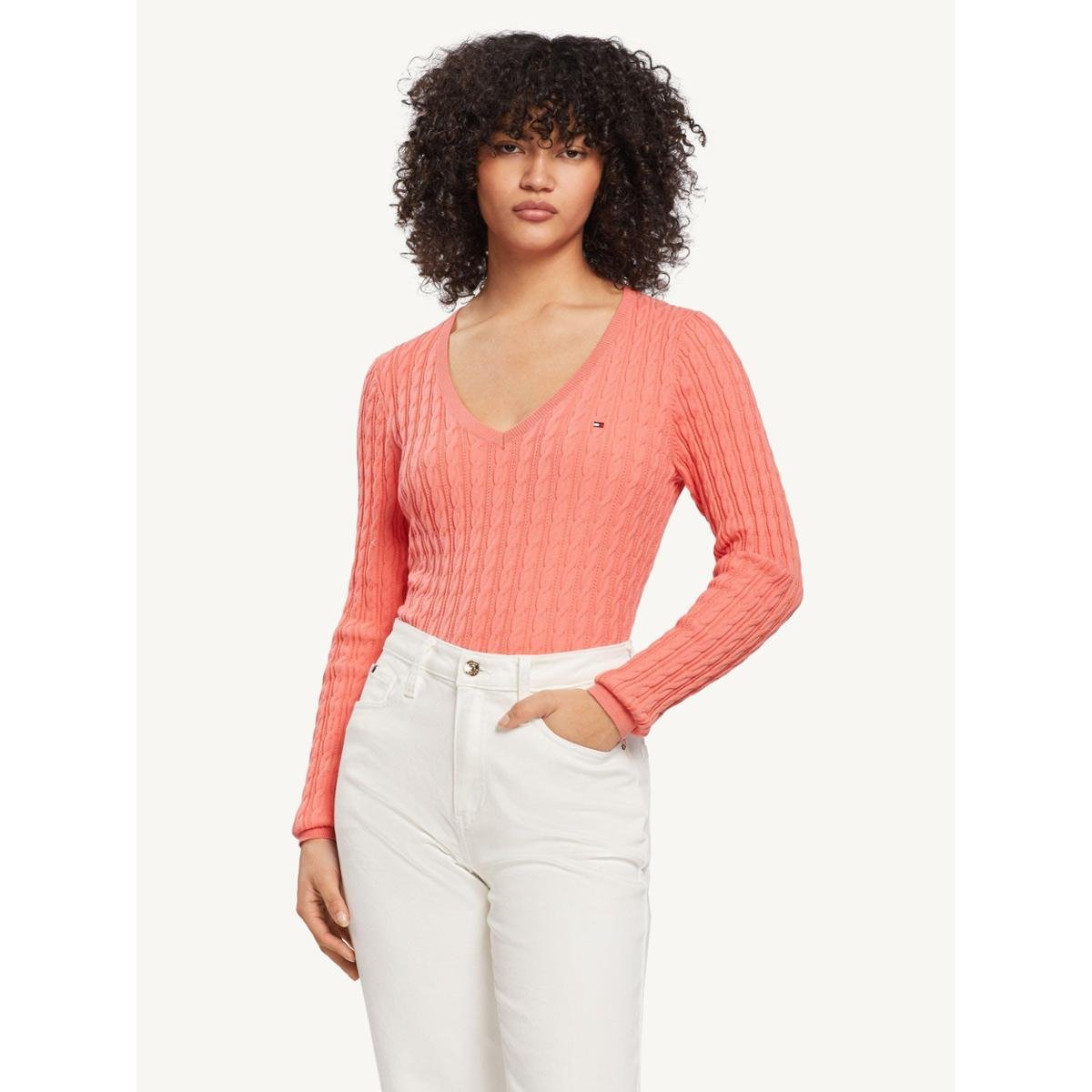 SUÉTER TOMMY HILFIGER FEMININO CLASSIC CABLE VNK Rosa Zattini